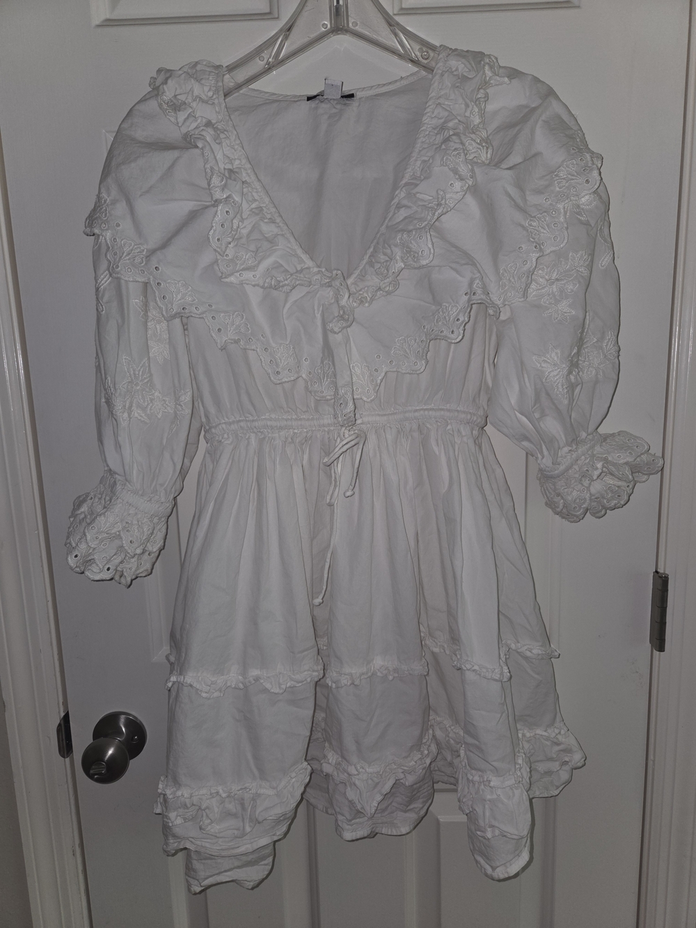 Topshop White Cotton Dress with Brand Label